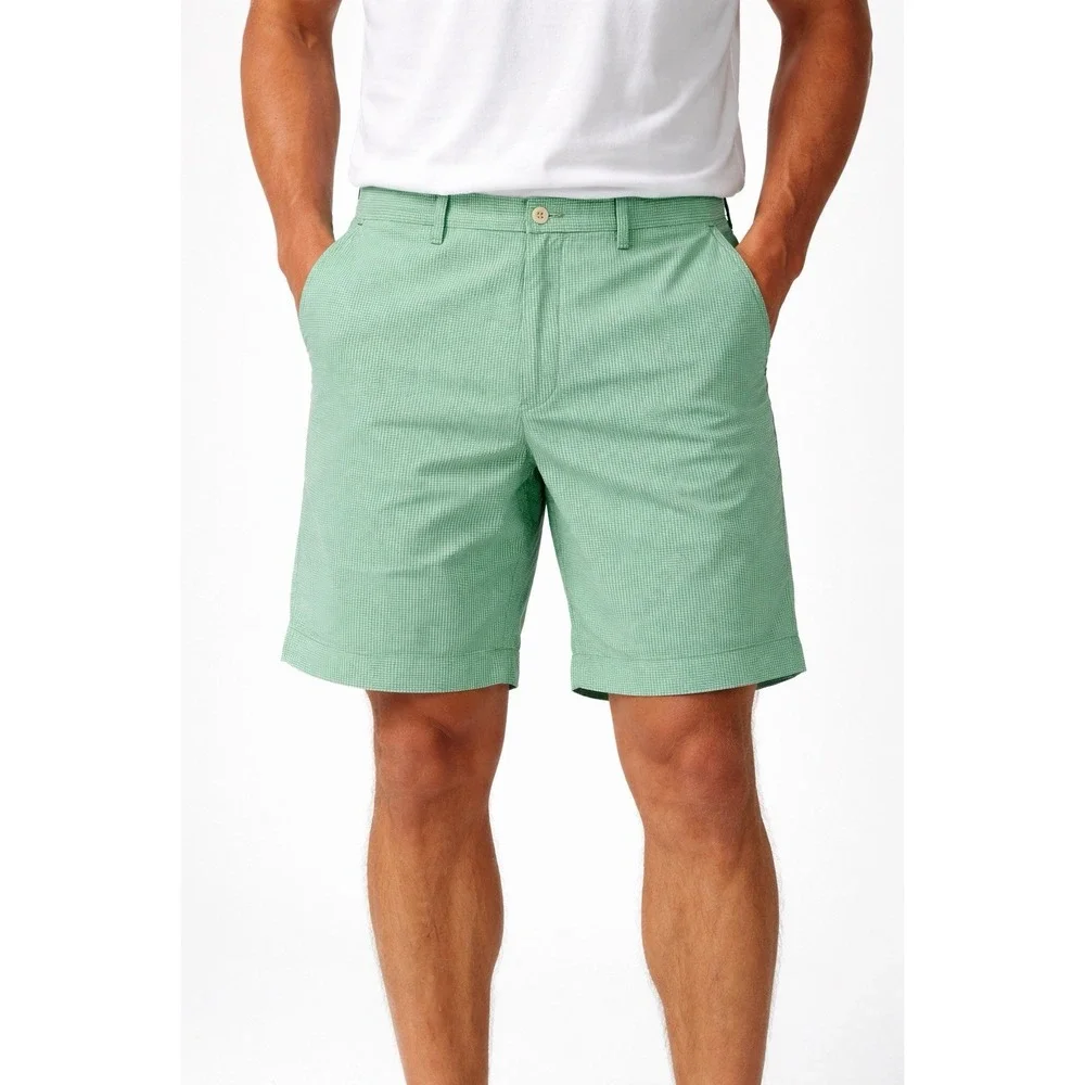 Polo Ralph Lauren Golf Shorts Mens 36 Green Gingham Check Cotton Preppy 10